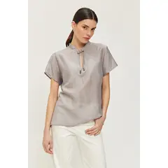 ASH - Blusa Manga Corta Gris Mujer