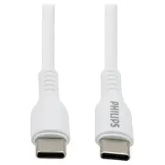 PHILIPS - Cable De Carga Rapida 60W USB C A USB C Blanco DLP8601B71