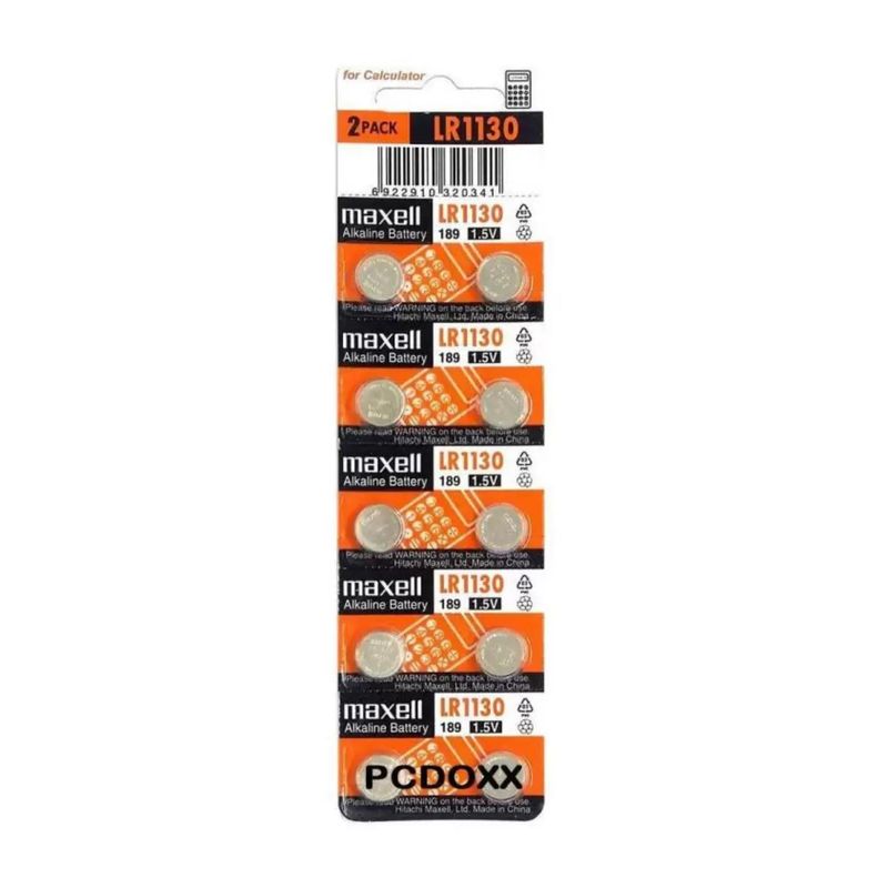 MAXELL - Pack 10 Pilas De Reloj LR1130 1.5V L1130 Maxell