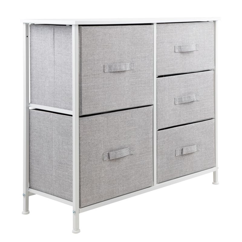 LUMAX - Cajonera Comoda 5 Cajones Organizador de Tela Cuadrado