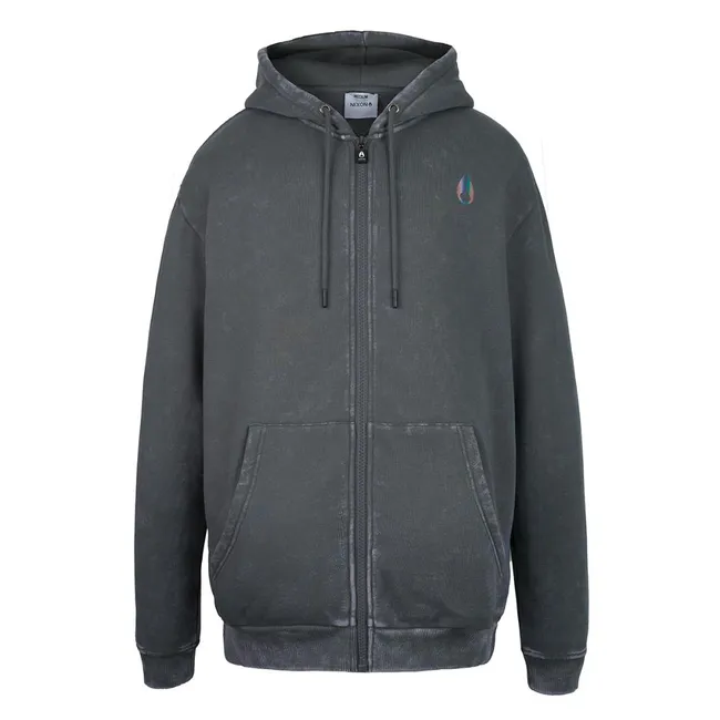 NIXON - Poleron Nixon Men Full Zipper Dark Gray - Gris