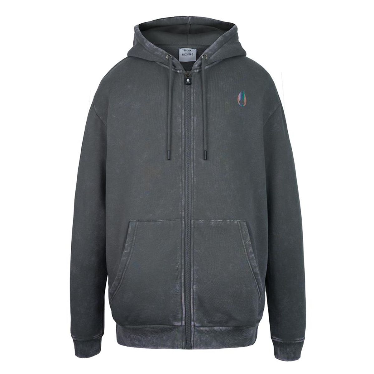 NIXON - Poleron Nixon Men Full Zipper Dark Gray - Gris