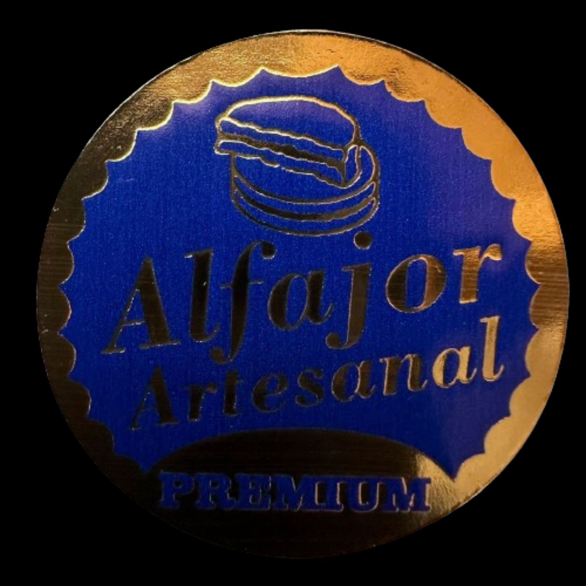 Sticker Alfajor Azul Oscuro 100 unidades 38mm, marca GENERICO - Foto Principal
