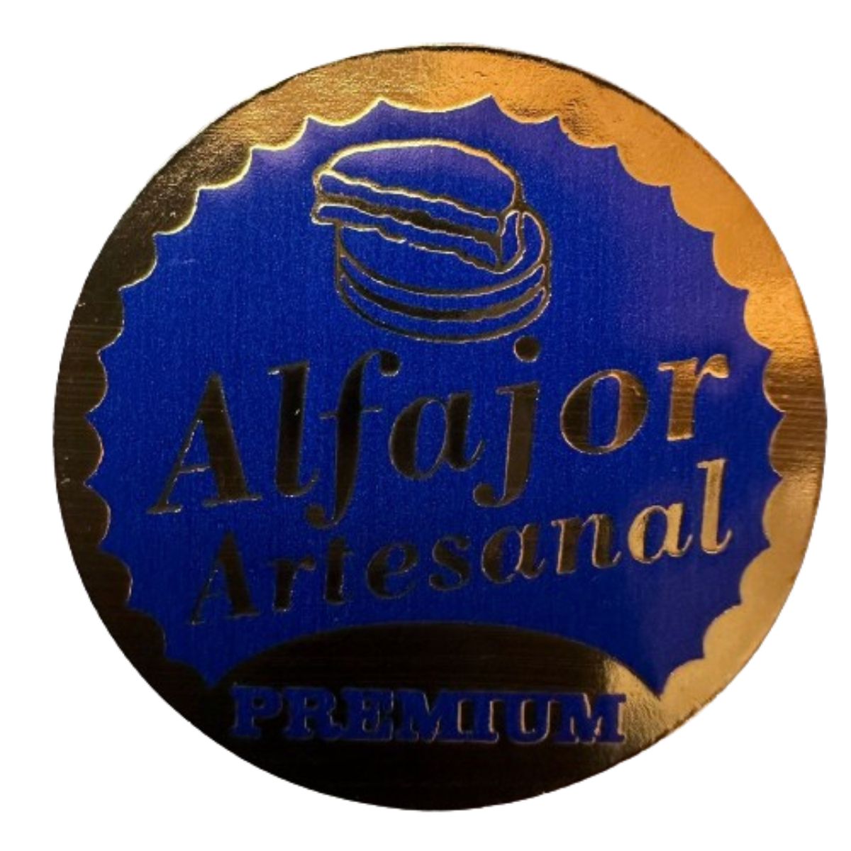 Sticker Alfajor Azul Oscuro 100 unidades 38mm, marca GENERICO - Foto Principal