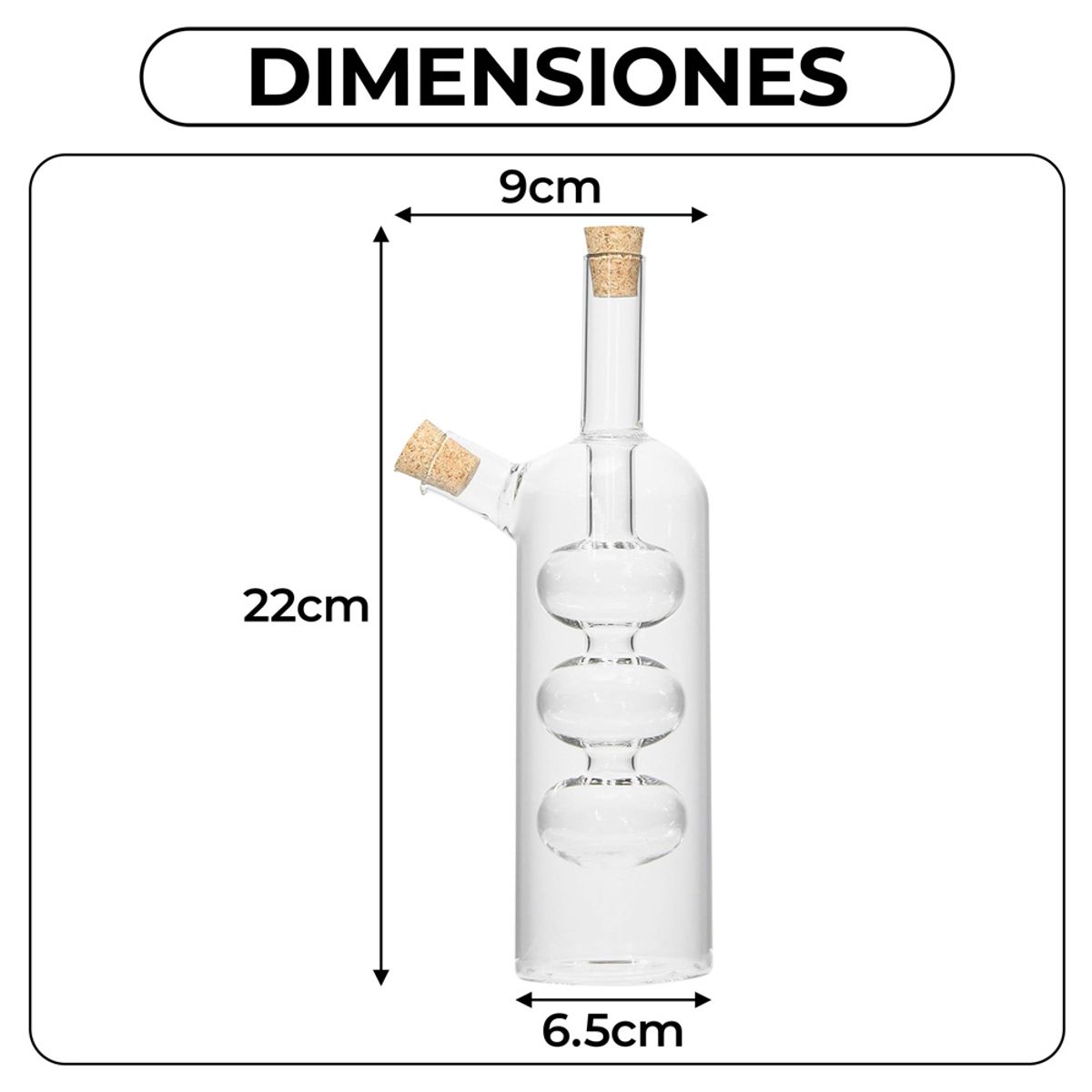 GENERICO - Aceitero Vinagrero Botella Dispensador Aceite Oliva Vinagre 350ml