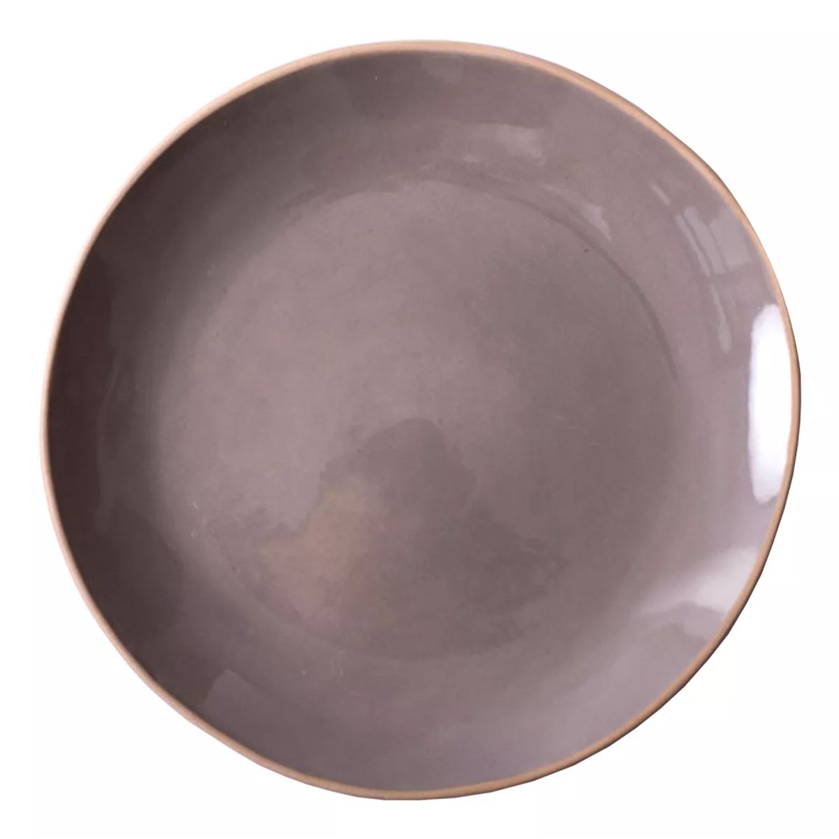 GENERICO - Plato Llano Entrada Cerámica Gris Borde Dorado 213mm X6