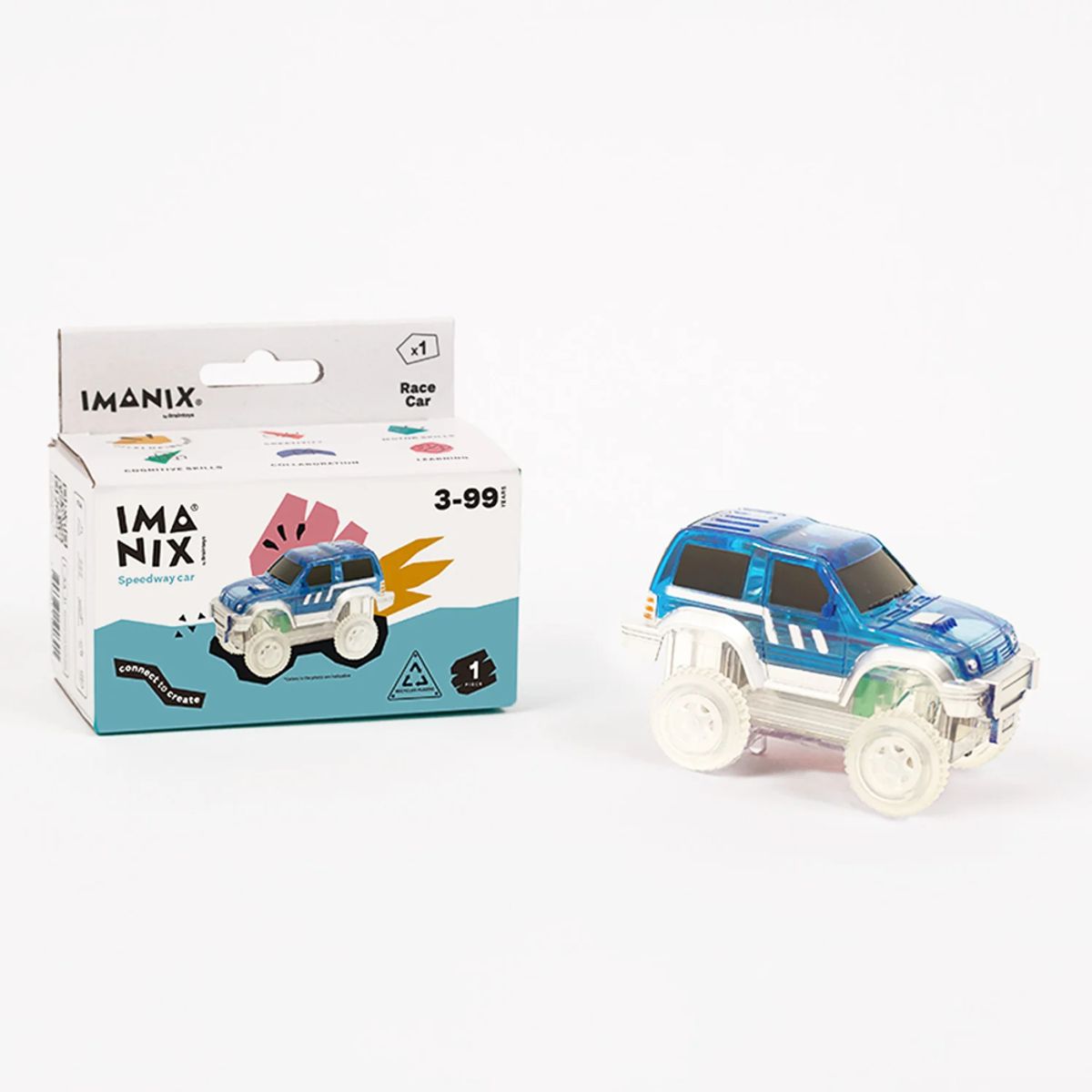 IMANIX - Auto de juguete, Repuesto Pista Azul Imanix