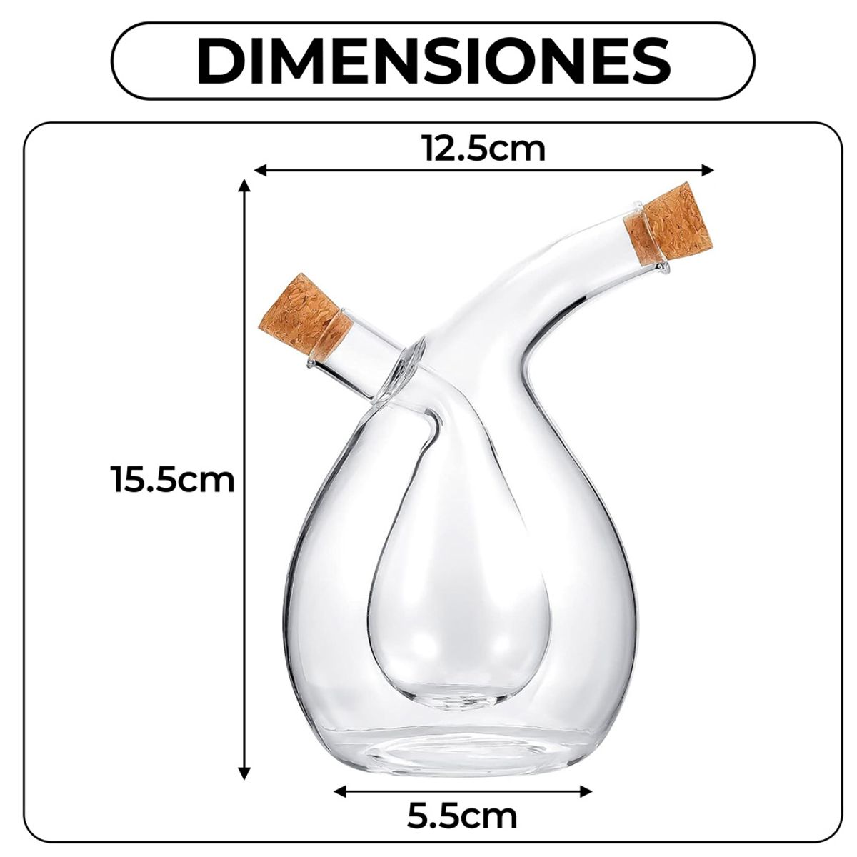 GENERICO - Aceitero Vinagrero Botella Dispensador Aceite Oliva Vinagre 480ml