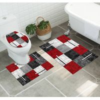 Juego De Alfombras De Baño Set De 3 Pcs Antideslizante