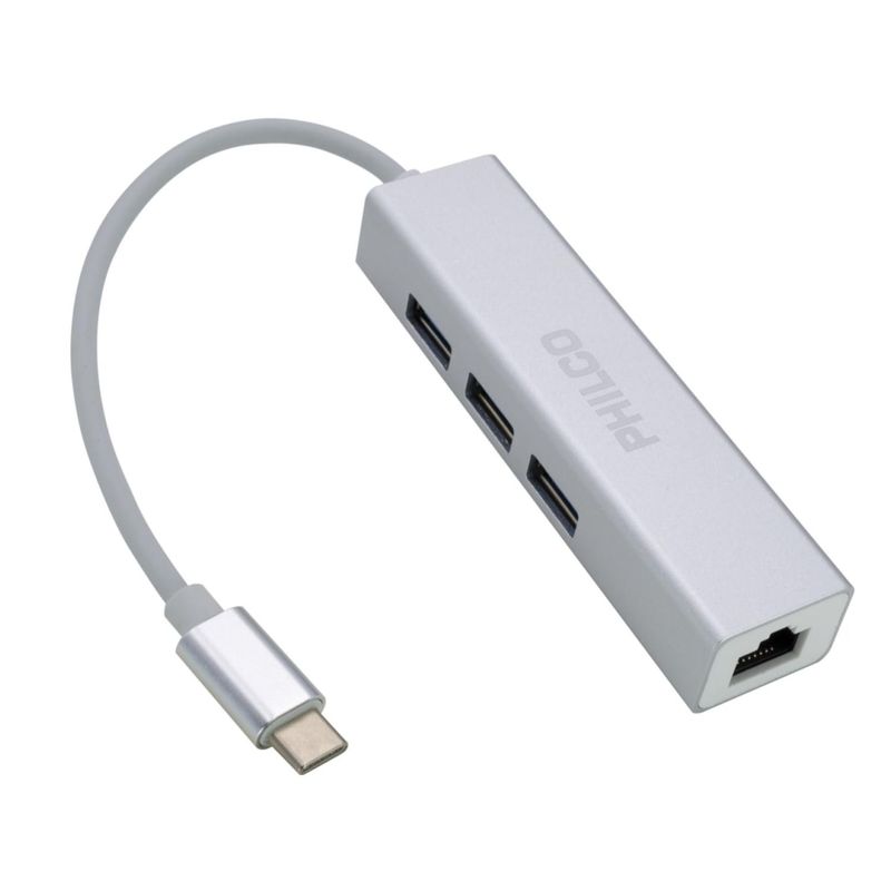PHILCO - Adaptador HUB USB C A USB Y RJ45 OTG B42180 Philco
