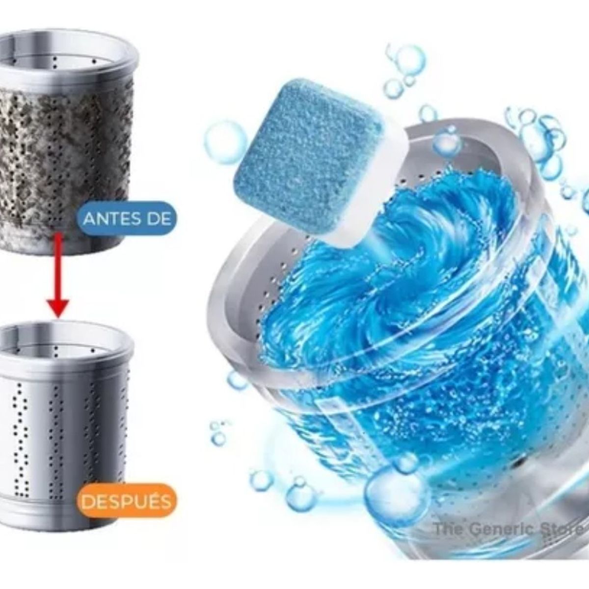 GENERICO - Pastillas Efervescentes Limpieza De Máquina Lavadora X12