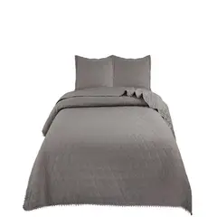 GENERICO - Cubrecamas Quilt Plaza y Media con Pompones B5