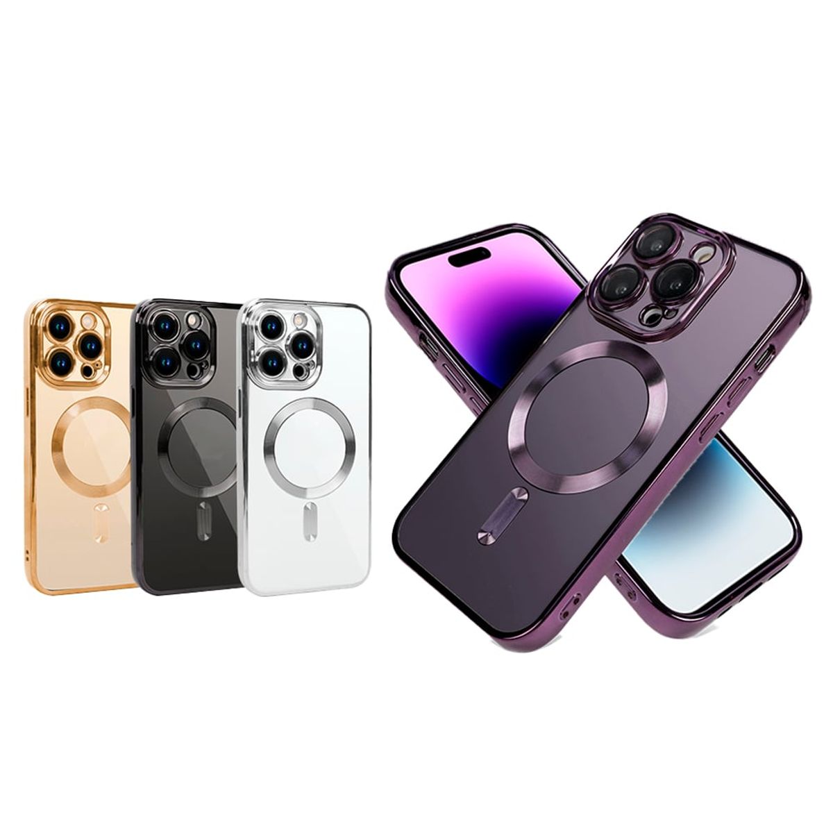 GENERICO - Carcasa Para iPhone 16 Pro Max Morado Magnetica