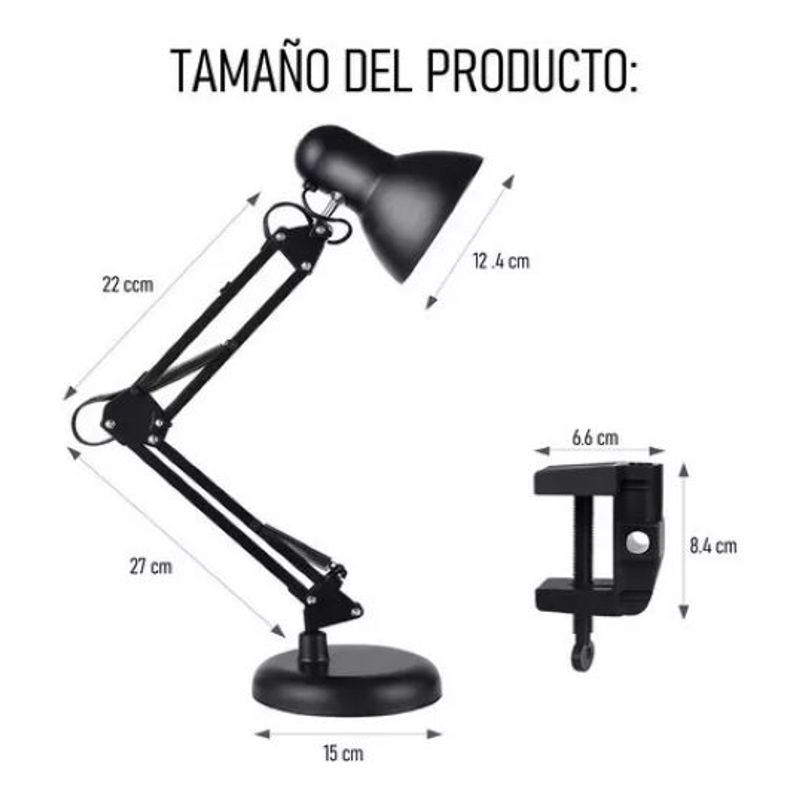 GENERICO - Lámpara Flexible  Estudio  Negro