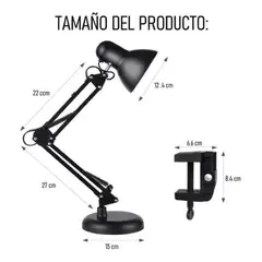 GENERICO - Lámpara Flexible Estudio Negro