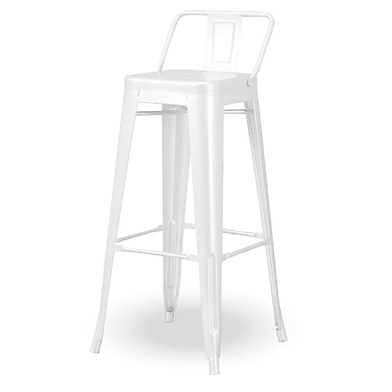 HOME & DESING - Silla de Bar Blanca con respaldo