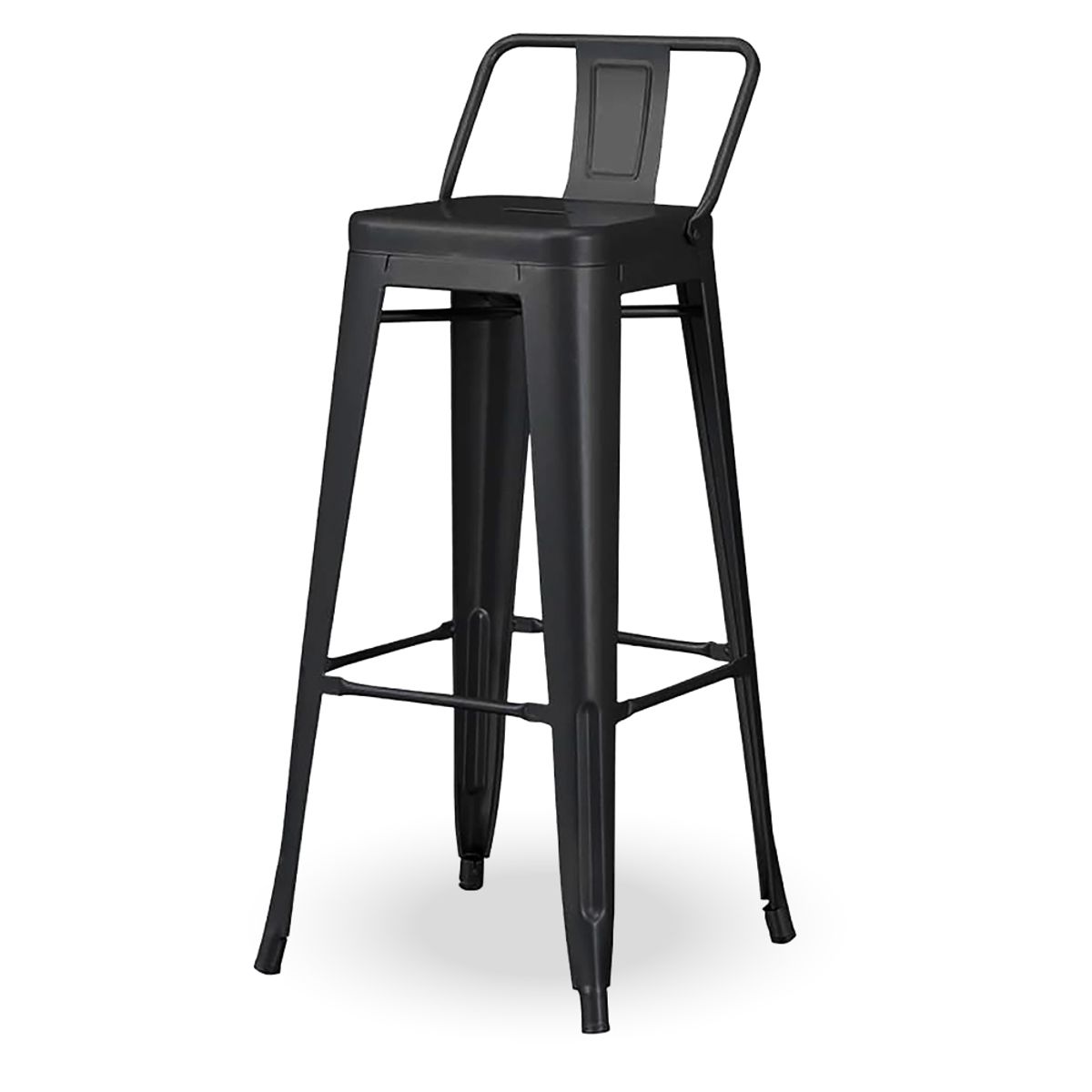 HOME & DESING - Silla de Bar Negra con respaldo
