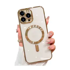 GENERICO - Carcasa Para iPhone 16 Pro Max Dorado Magnetica