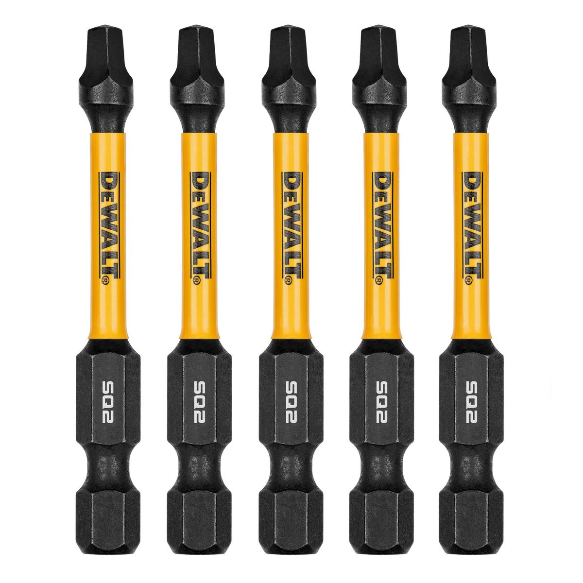 DEWALT - Set 5 puntas square 2 1/4" N°2 FLEXTORQ DEWALT DWAF2SQ2IR5