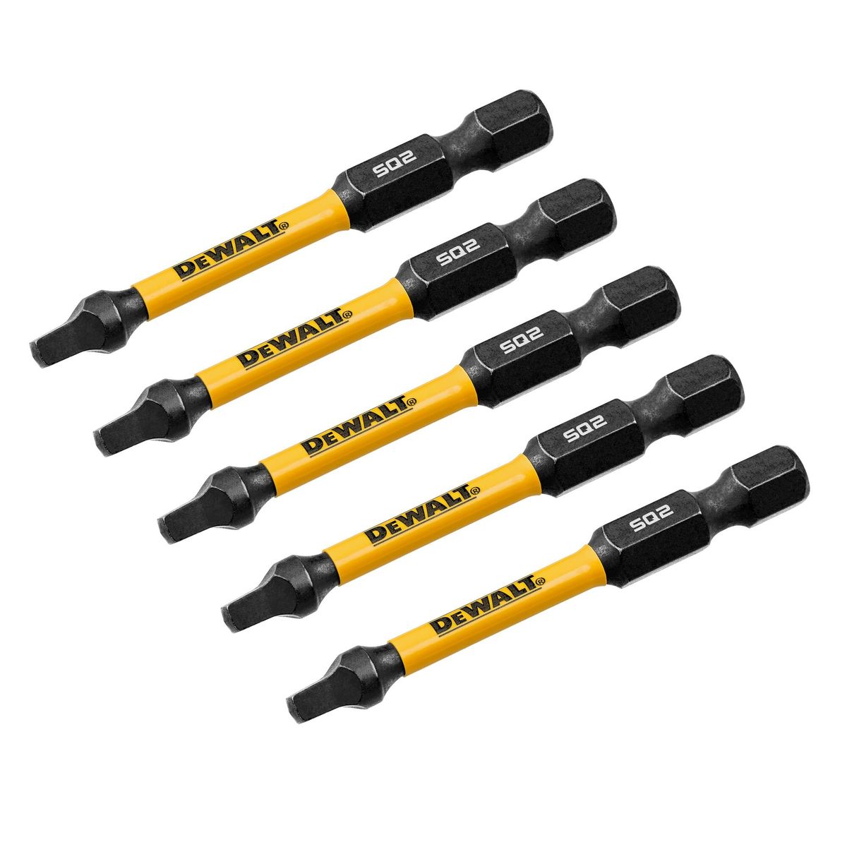 DEWALT - Set 5 puntas square 2 1/4" N°2 FLEXTORQ DEWALT DWAF2SQ2IR5