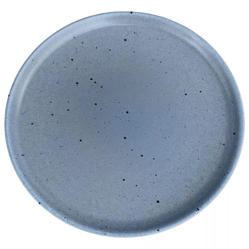 GENERICO - Plato Llano Entrada Cerámica Azul Con Manchas 219mm X6