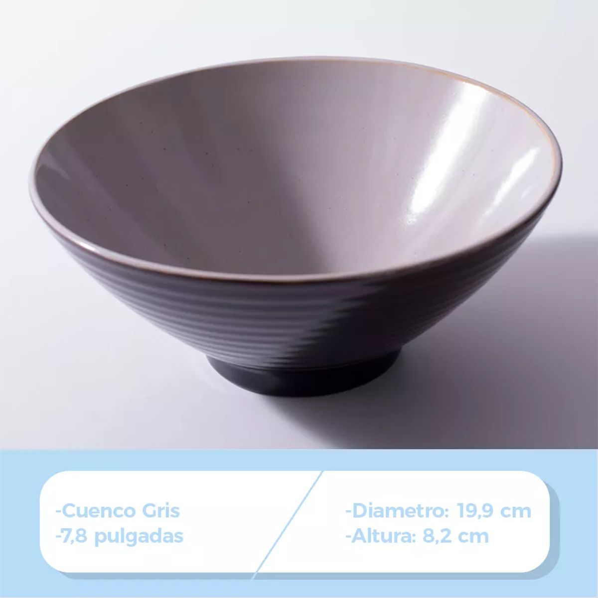 GENERICO - Tazón De Ramen Bowl Cuenco Cerámica Negro 199x82mm X4