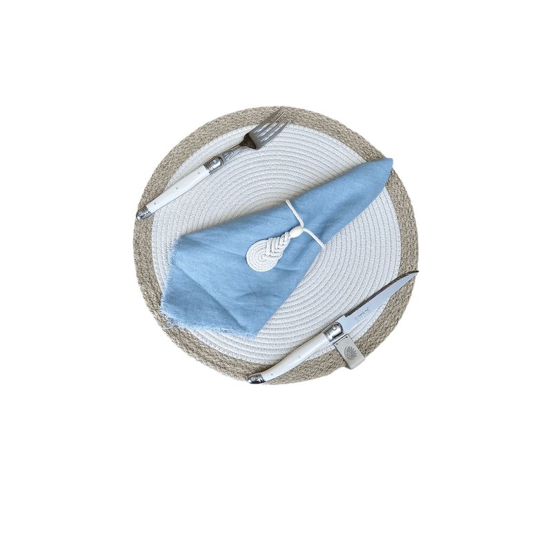 TELARES DE ESTILO - INDIVIDUAL DE MESA  Set de 4 Redondos Fibra Natural Mantel TERRAZA