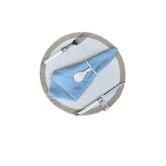 TELARES DE ESTILO - INDIVIDUAL DE MESA Set de 4 Redondos Fibra Natural Mantel TERRAZA