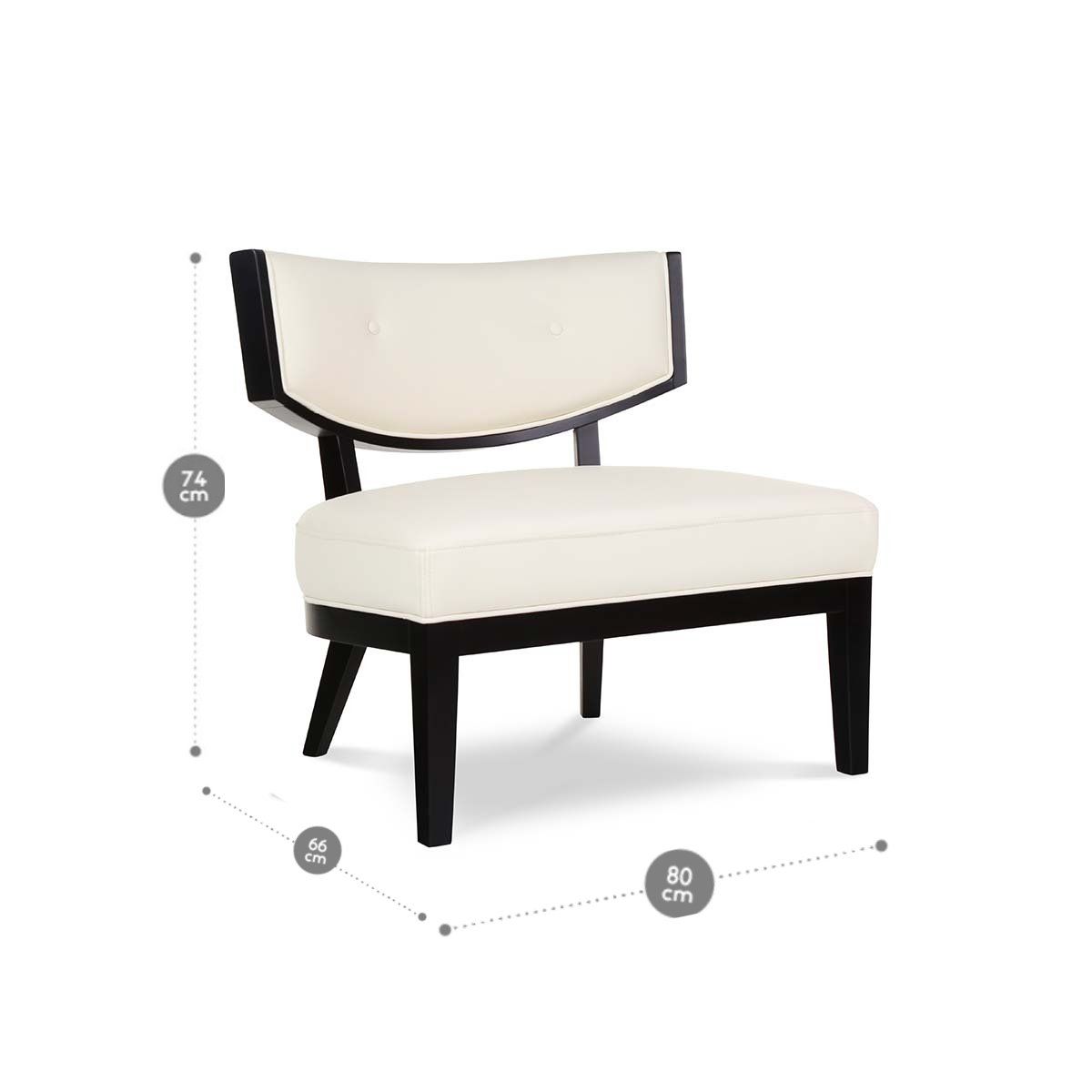 ROSEN - Poltrona Rosen A-550 Madera Cuero Blanco