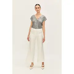 ASH - Pantalón Liso Flare Blanco
