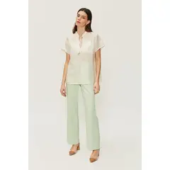 ASH - Blusa Manga Corta Crudo Mujer