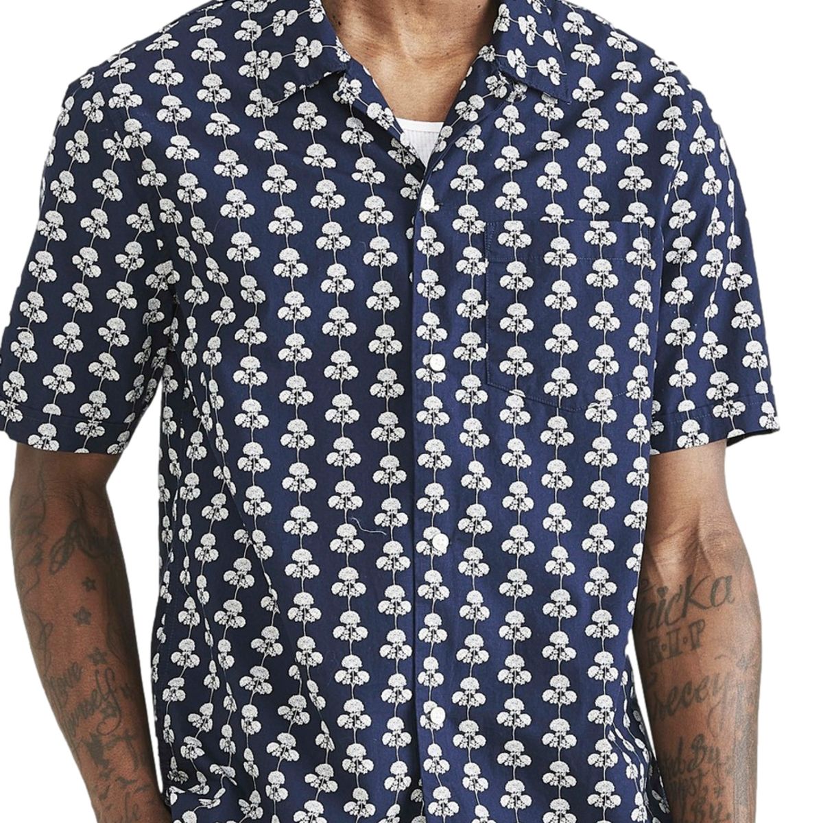 DOCKERS - Camisa Hombre SL Camp Collar Relaxed Fit Azul Dockers