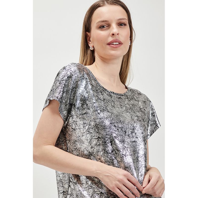 ASH - Polera Manga Corta Gris Mujer Ash