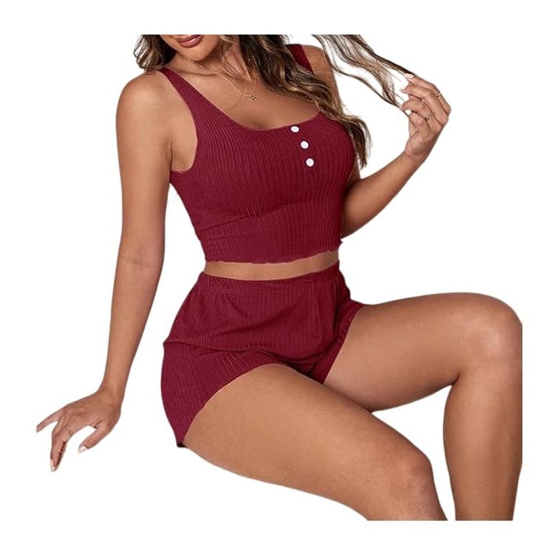 GARSIL - Conjunto Casual - Pijama Corto 2 Piezas - Peto + Short Para Mujer