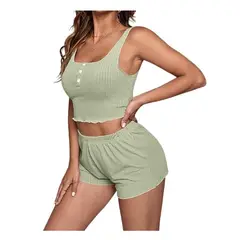 GARSIL - Conjunto Casual - Pijama Corto 2 Piezas - Peto + Short Para Mujer