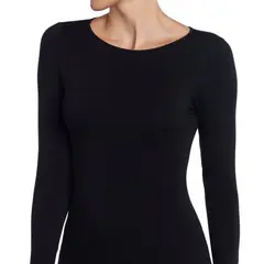 MONARCH - Polera Manga Larga Escote Ojal Negro