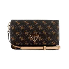 GUESS - Cartera Noelle Xbody Flap Organizer Café
