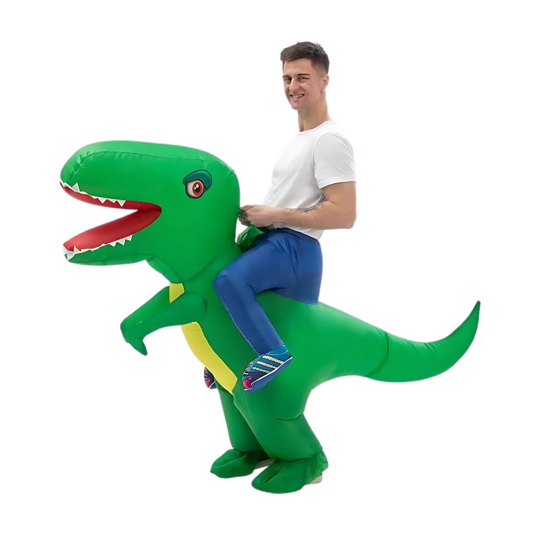 GENERICO - Disfraz inflable de dinosaurio verde para adulto