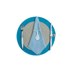 TELARES DE ESTILO - INDIVIDUAL de Mesa Set de 6 Redondo Fibra Natural Mantel Terraza