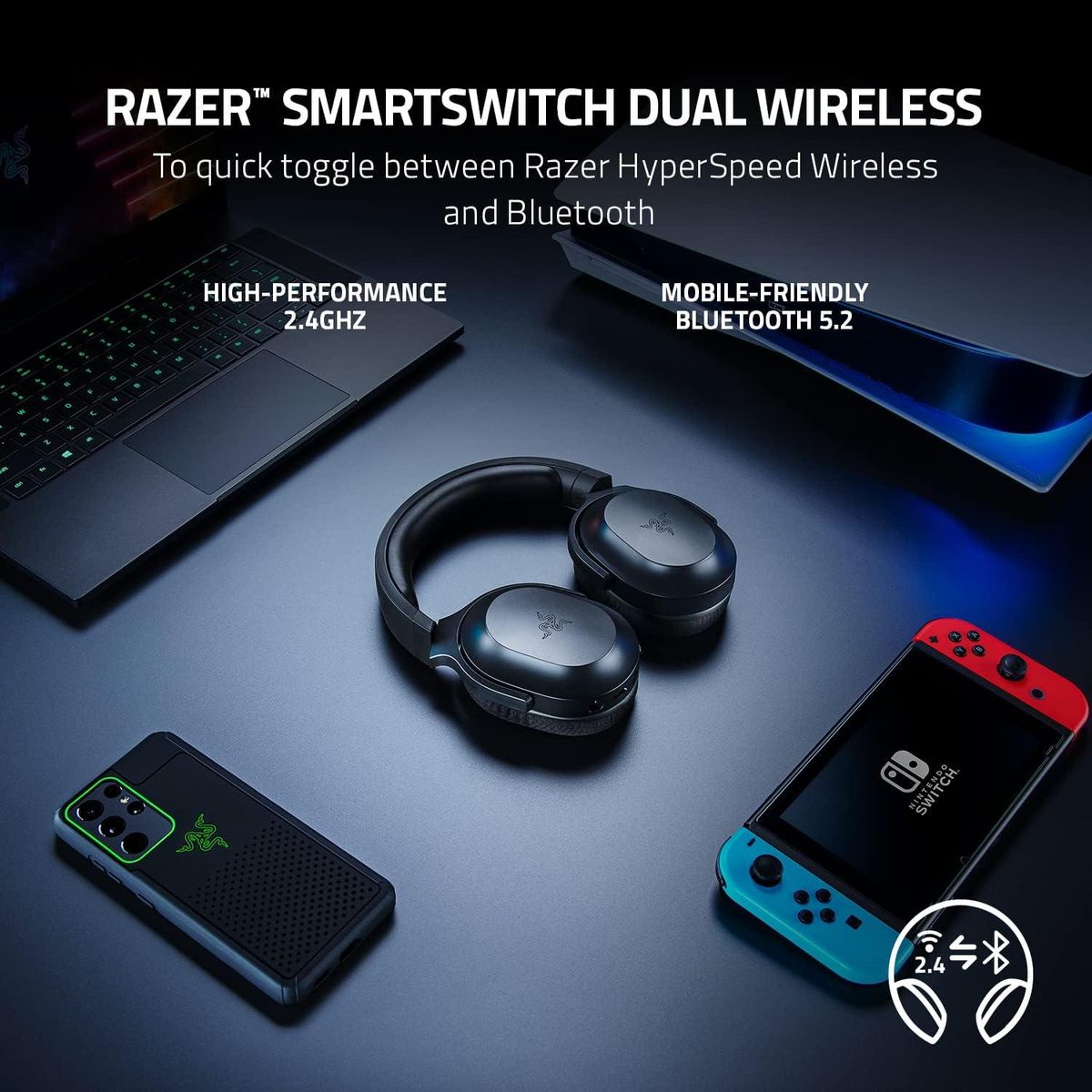 RAZER - Auriculares Barracuda X inalámbricos PC PS4 Switch moviles