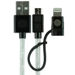GENERAL ELECTRIC - Cable 2 en 1 Micro USB Adaptador Lightning 0.90 Mts