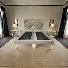 MUEBLES NEW - CAMA DELUXE DOS PLAZAS BEIGE FELPA
