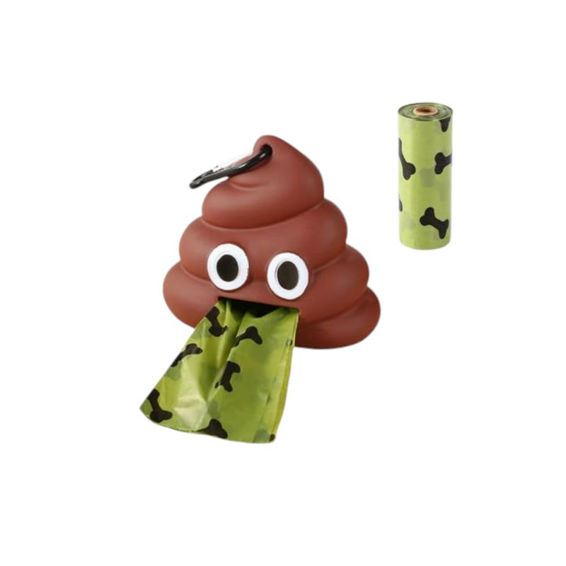 GENERICO - Dispensador Bolsas Mascotas Perro Emoji Caca GENERICO