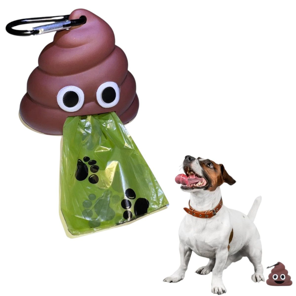 GENERICO - Dispensador Bolsas Mascotas Perro Emoji Caca GENERICO