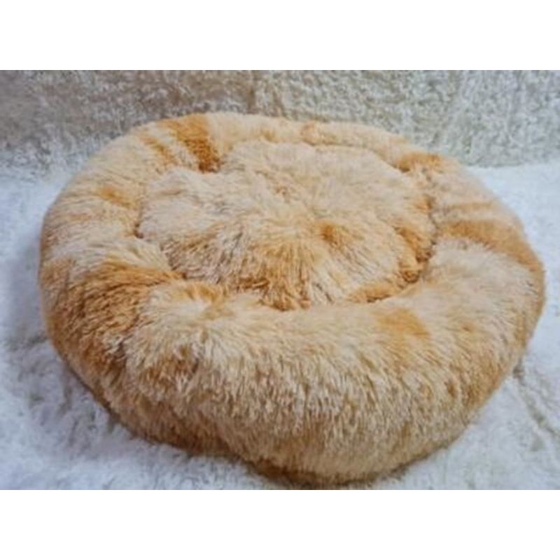 ANGELES DEL HOGAR - Camas de felpa para mascotas 80 cm Beige Jaspeado