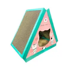 ANGELES DEL HOGAR - Rascador para gatos Triangular con forma de casa
