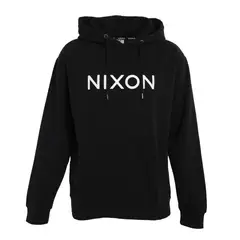 NIXON - Poleron Men Canguro Black Logo White - Negro