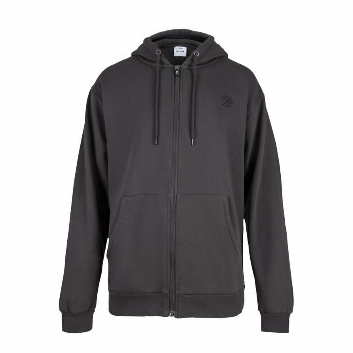 NIXON - Poleron Men Full zipper Grey Black Cross