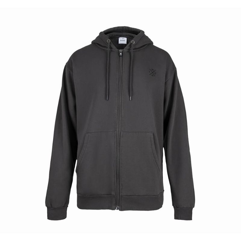 NIXON - Poleron Men Full zipper Grey Black Cross - Gris