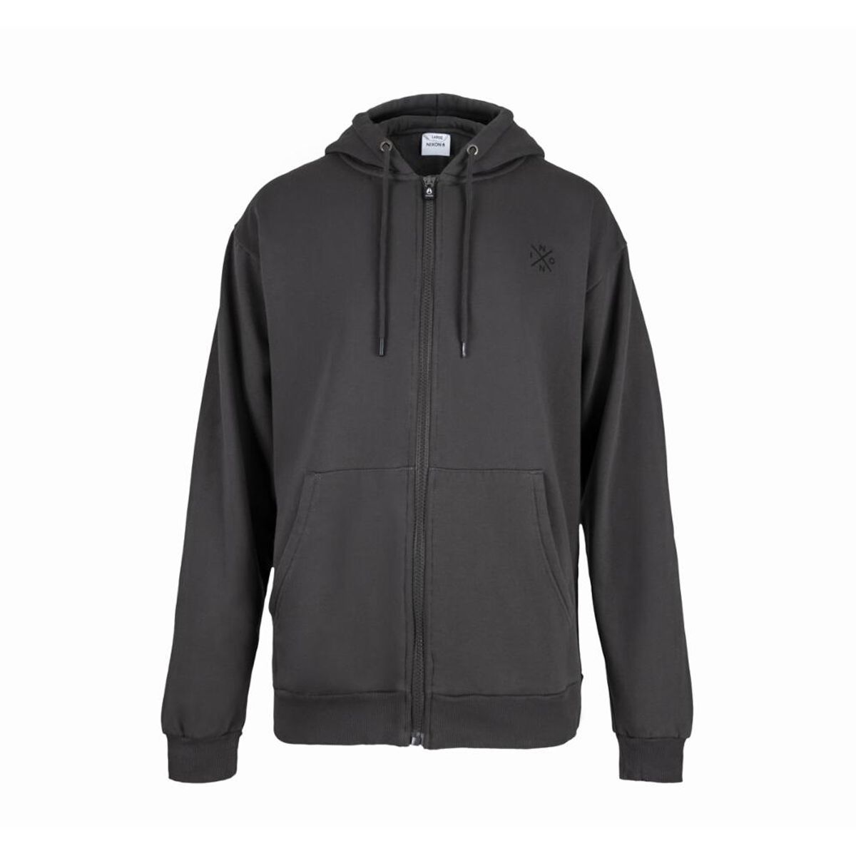 NIXON - Poleron Men Full zipper Grey Black Cross